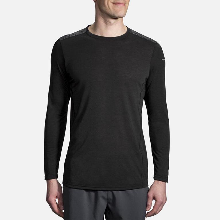 Brooks Men's Distance Long Sleeve Running Shirt - Grey (HDTQ92136)